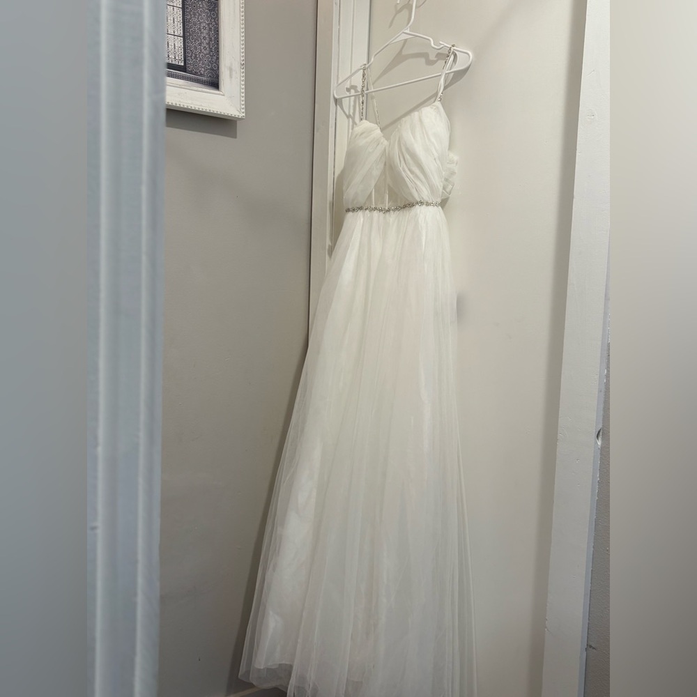 Lulu's White Tulle Wedding Dress